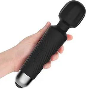 Lifecare Rechargeable Personal Body Wand Cordless Eva Massager Machine with Vibration Modes and Water Resistant (Black)