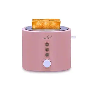 V-Guard VT220 2 Slice Pop-up Toaster with Removable Crumb Collection Tray (800 Watts, Pink)