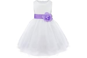 Freebily Vestito da Principessa Bambina Abiti da Damigella Ragazza Abito da Sera Lungo Vestito da Cerimonia Elegante Senza Maniche Gonna Lunga Tulle Festa di Compleanno