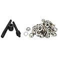 Nimida™ Tool Set with 20 nos Grommet/Eyelet Large Size 22.5 mm (14/16 inch) | for Tarpaulin, Banners, Leather Bags etc | Starter Pack with Nickel Colour Eyelets