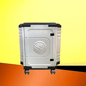 Urban Choice Moduled Plastic Inverter Battery Trolley with Door Facility & 5 Wheels GreyWhite