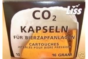 40 Stück Liss Bierkapseln 16g CO2 für Zapfanlagen wie BierMaxx Zapfprofi