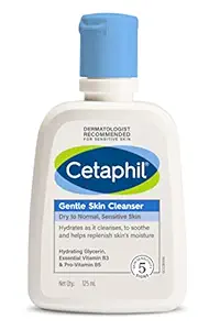 Face Wash by CETAPHIL, Gentle Skin Cleanser for Dry to Normal, Sensitive Skin - 125 ml| Hydrating Face Wash with Niacinamide, Vitamin B5| Dermatologist Recommended| Paraben, Sulphate Free