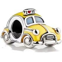 Yellow New York Taxi Charm 925 Sterling Silver Pendant Charm
