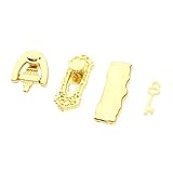 1 juego de accesorios de decoración de herrajes en miniatura para puertas de casa de muñecas 1/12.