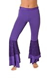 Belly Dance Harem Pants with Lace, Purple, Small/Medium