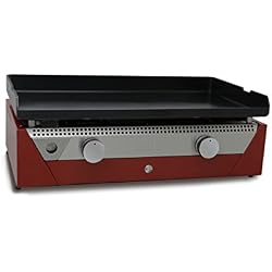 Simogas Plancha gaz Rainbow 70 Plaque Acier 70 cm 8-10 Personnes, Rouge