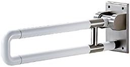 DFHHG® Bathroom grab bar,Foldable Stainless steel Fluorescence Nylon Non-toxic Antibacterial Non-slip Barrier-free Bathroom Toilet White 60cm 75cm Stable and strong ( Color : White , Size : 750mm )