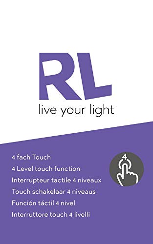 Reality Leuchten Tischleuchte Kugellampe / 3-Stufen Touch Me Dimmer / Glas weiß / ø 12 cm H: 15 cm / rost R5400-24 - 5