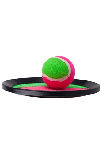 Mountain Warehouse Catch Ball Set Outdoor Garden Game Summer Holiday Fun Hook & Loop Dics lightweight Black