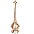 A&S Ventures Gulab Pash Rose Water Holy Water Sprinkler for Temple, Traditional Rituals Brass Bottle (4 x 4 x 19 cm, Gold)