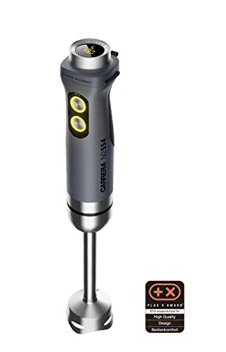 CARRERA 554 Stabmixer (800 Watt) | Edelstahl | 5 Stufen mit digitalem Drehregler & Display| Für Shakes, Suppen, Crushed Ice & Co.