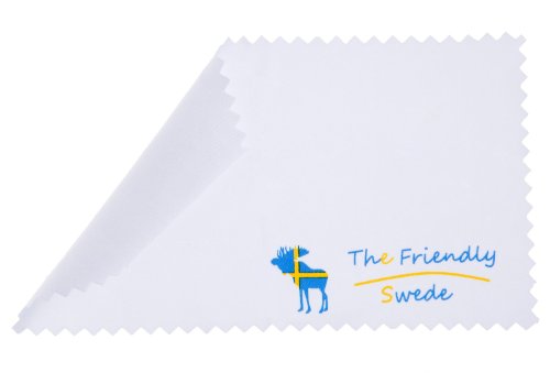 The Friendly Swede 6 Stück Hybrid Touchscreen-Eingabestift Stylus mit Mikrofaserspitze [11,5 cm] + 6 x 38 cm lange Schnüre + 1 x Reinigungstuch (Schwarz Silber Weiß) - 6