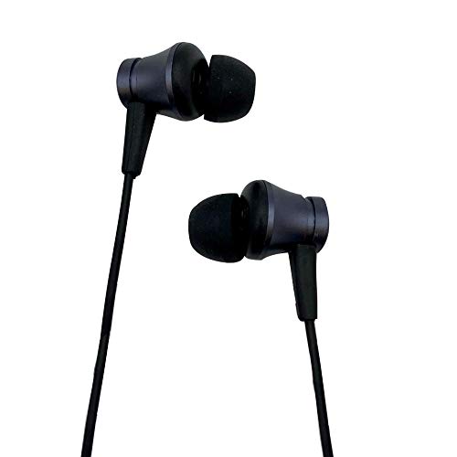 ANG M-25 - Auriculares in-Ear con micrófono de Control de Volumen y Manos Libres para Todos los Dispositivos Android y iPhone, Color Negro