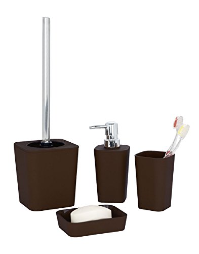 WENKO 19951100 Seifenspender Rainbow Brown – Soft Touch, Fassungsvermögen 0.33 L, Kunststoff – Polystyrol, 8.8 x 17.4 x 7.3 cm, Braun - 2
