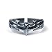 Produktbild TIZIKJ Bat Tail Opening Ring für Frauen Männer, Vintage Gothic Motorrad Biker Sterling Silber Schmuck, einstellbar