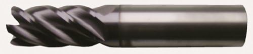 Bassett MSE-V2-5R Series Solid Carbide High-Performance End Mill, TiAlN Coated, 5 Flute, 0.125" Radius Corner End, 1.25" Cutting Length, 5/8" Cutting Diameter, 3-1/2" Length (Pack of 1)