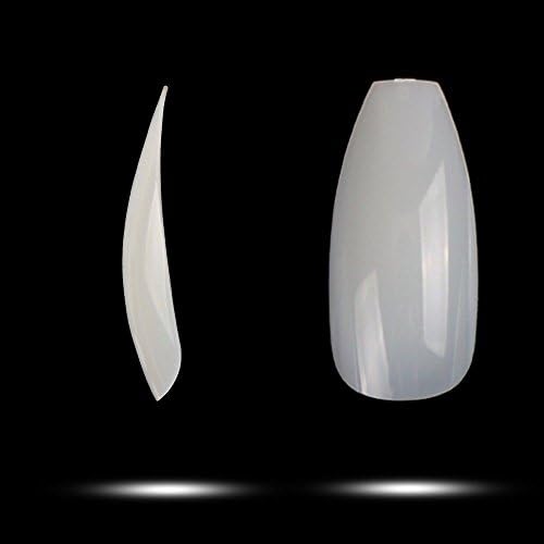 GEBI 600pcs Long Ballerina Coffin Shape Full Cover False Acrylic Fake Nails Art Tips（Natural）