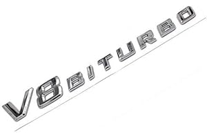 BOOST-KEY.COM Emblema 3d V8 Biturbo Texto cromo plástico con espuma de adhesivo ückseite Badge de VMG de Store CLS