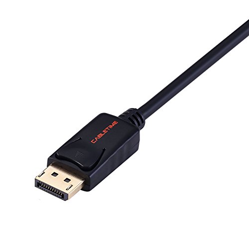 cabletime Mini DP auf DP Kabel, Mini DisplayPort Stecker auf DisplayPort Stecker, unterstützt 4 K/2 K (3840 x 2160), vergoldet, kompatibel für Mac Book Series, Oberfläche Serie, Dell, Lenovo, HP mit Mini DP Schnittstelle, 10feet (3 M), schwarz - 4