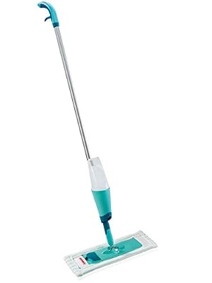 Leifheit Balai pulvérisateur confort Easy Spray XL, lave sol avec pulvérisateur intégré au manche, balai serpillère articulé à 360°, Housse microduo