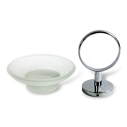 HC-Handel 930333 Seifenschale „Capri“ Glas verchromt 12,5 x 11 x 6,5 cm weißlich/silber - 2