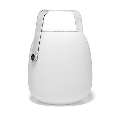 Lumisky Lanterne Multicolore de Jardin sans Fil sur Batterie avec Enceinte Bluetooth So Play à LED RGB 30cm, Polyéthylène rotomoulé, Blanc et Transparent, 21x21xH30