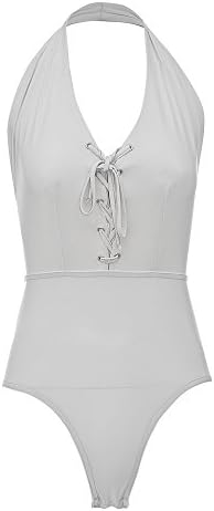 Angels UK Womens Low Back Bodysuite Backless Camisole Front Knotted Strappy Bodysuite