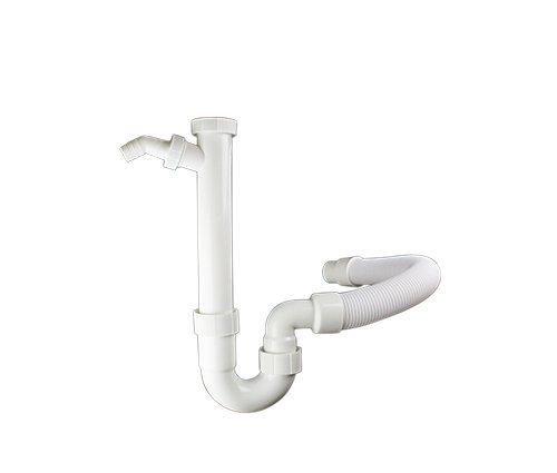 Spüle Siphon Röhrensiphon Geruchsverschluss flexibel Ablauf Sifon Küche Spülensiphon m. GA 50/40 - 2