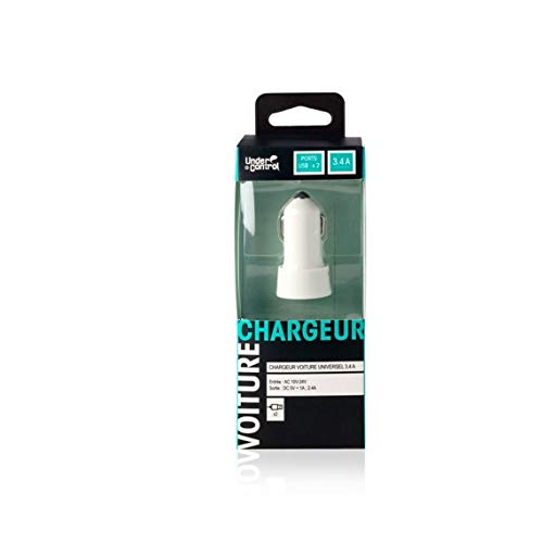 Preisvergleich Produktbild Under Control - Chargeur Voiture USBx2 Blanc - 3700372708623