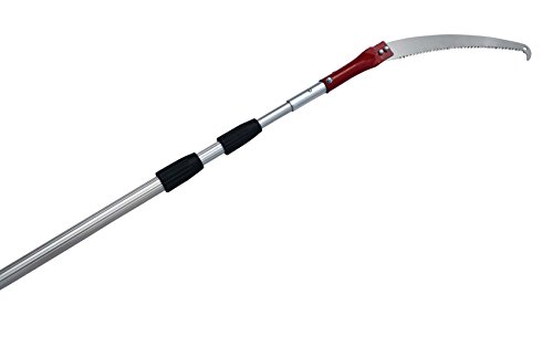 FenWi Teleskop Profi Baumsäge mit gebogener Haken Astsäge und 4,10m Aluminium-Teleskopstange als Baum-Entaster (bis zu 6,50m Höhe sägen) - 2