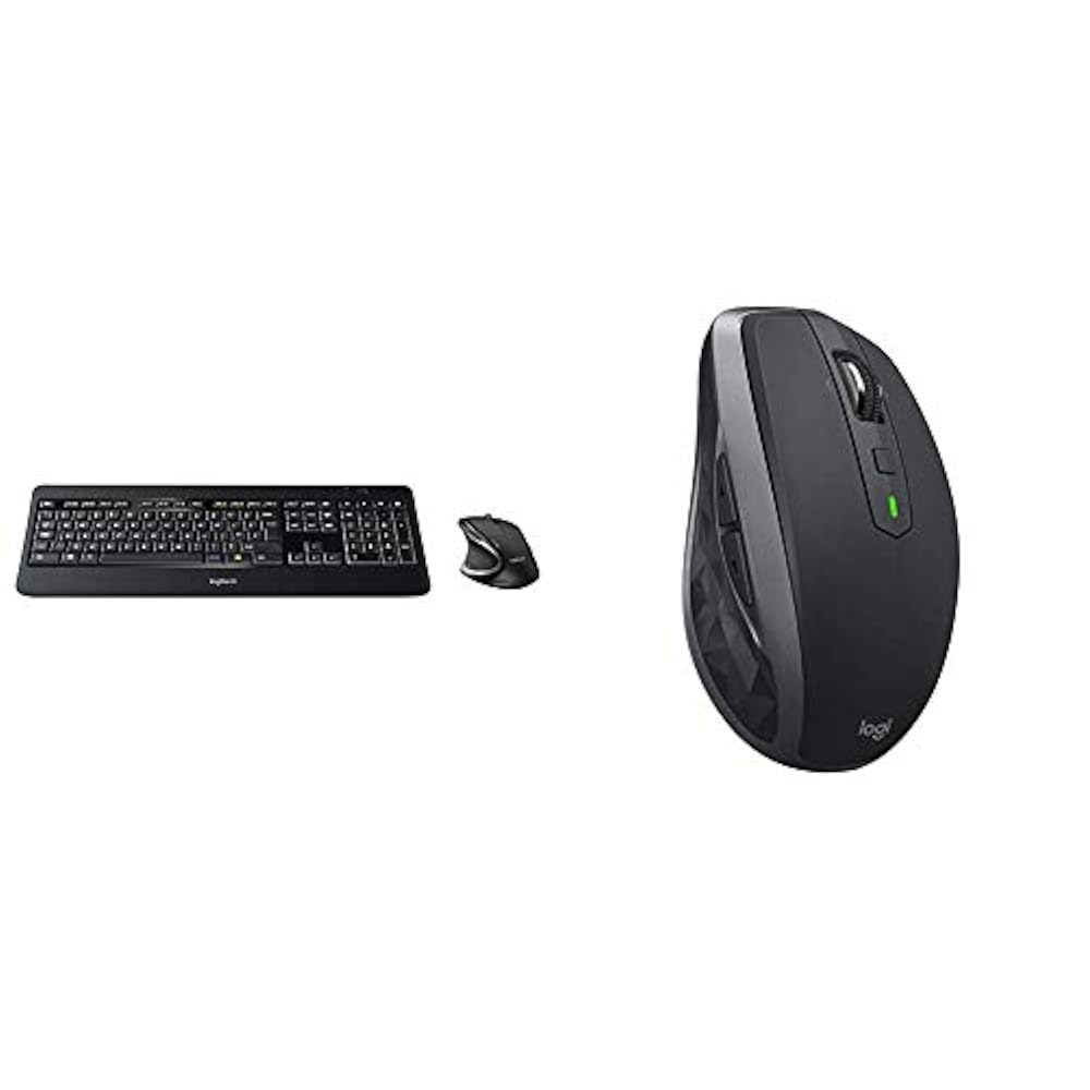 Logitech MX800 Cordless Performance Desktop Set (Tastatur und Maus) & MX Anywhere 2S kabellose Maus (Bluetooth für Mac und Windows) graphit