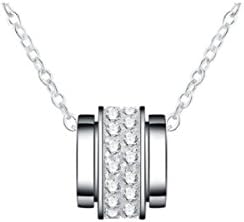 NIUWJ Women's S925 Sterling Silver Fashion Simple Pendants Time To Run Diamond Platinum Jewelry