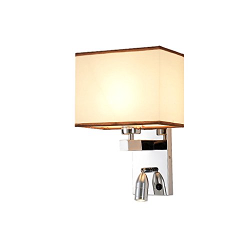 Preisvergleich Produktbild Wandleuchte Wandmontiert Wandlampe E27- LED Schlafzimmer Kopfteil Wand Leselampe Postmodern Stoff Lampenschirm Edelstahl 304