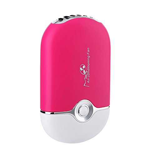 ThreeH Ventilador USB Silencioso Mini Aire Acondicionado Viaje Recargable Ventilador de Aire Humidificador Ventilador de Refrigeración F015,Pink