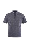 Manga corta 0112Voray Ga Polo Hombre algodón Granito Cuello Mao Vivo Estampado (Marino, l)