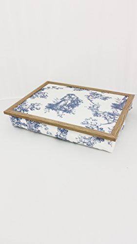 Margot Steel F678 Knietablett mit Kissen Blumen Blau