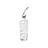 bebedero jaula gatos Color transparente Nobleza - Bebedero de cristal transparente para roedores con sistema antigoteo e indicador de nivel., 1- Transparente, Size L Capacidad 26 Oz
