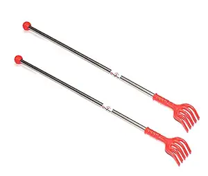 Bringhom Set of 2 Back Scratcher/Massager Steel Long handle for Unisex Men, Women Kids (2U, Color May Vary)