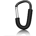 BeiLan D Shape Large Buggy Carabiner Hook,Pram Pushchair Stroller Clip,Shopping Accessories Bag Holder Hook,14cm(5.5") Black
