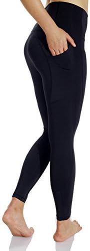 Crafeel Women's Yoga Workout Pants High Waisted Gym Fitness Leggings Compression Running Tights (Black, Large)