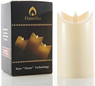 Flamelike candles Flameless Candle With Timer. Non Wax. Unscented LED Moving Wick Flame. Battery Operated. Remote Ready Best Flickering Action. (Flamelike Candles 2. 7 x 5)