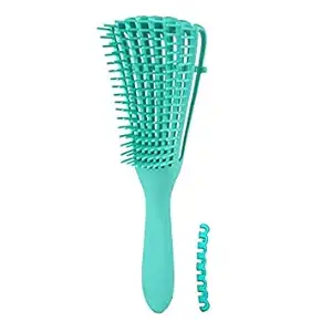 Frackson Detangling Brush Multifunctional Octopus Hair Comb Scalp Massager for Natural Hair for Women Afro Textured America 3a to 4c Kinky Wavy Curly Coily Thick Long Hair (Green)