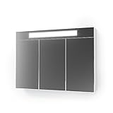  Vicco 3D LED Spiegelschrank Weiß Badschrank Badspiegel Badezimmerspiegel Beleuchtung (90 cm)