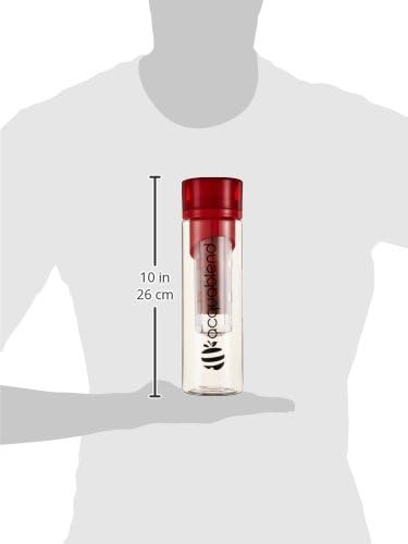Acquablend Premium 600ml Twist Top Fruit Infuser Water Bottle. Create Your Own Naturally Flavoured Fruit Infused Water, Juice, Iced Tea &amp; Sparkling Beverages. Ideal for Your Office and Home (Red)