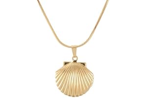 PENGJIN Collier Ras de Cou à la Mode Brillant Pendentif en Coquille de mer Collier en chaîne plaqué Or et Argent pour Les Filles des Femmes