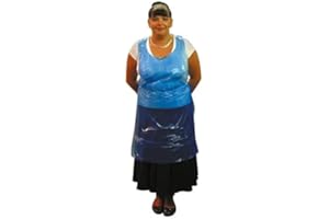 PEMBREY Disposable Aprons [Pack of 1000] - Blue Polythene Adult Aprons 685mm x 1070mm (68.5cm x 107cm) - Waterproof & Protective - for Cleaning, Cooking, Painting, Hairdressing & Catering