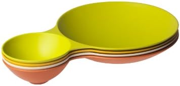 Living Eco Dining 1-Piece Bamboo Chip and Dip Platter, Yellow