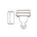 Produktbild 4 Sets Lätzchen Hose Hosenträger insgesamt Schnallen Anpassung Rechteck Schiebeschnalle Metall Button, silberfarben / weiß, 38 mm