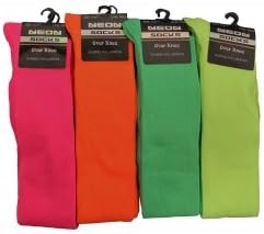 NEON OVER THE KNEE LONG SOCKS CHRISTMAS GIFTS GIRLS LADIES WOMENS (NEON PINK)